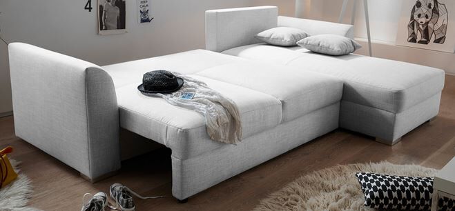 Schlafsofa ausgezogen